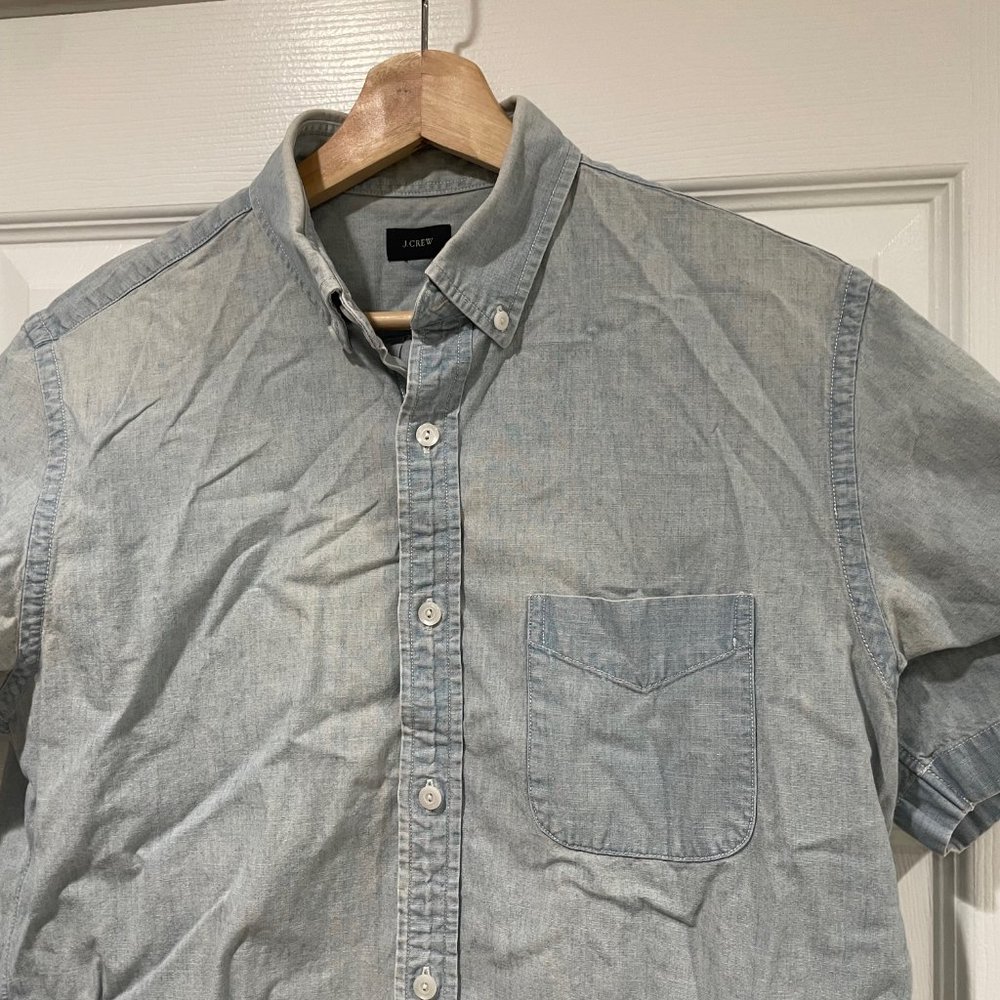 J Crew Faded Jean Button Up Short Sleeve - Medium - $30